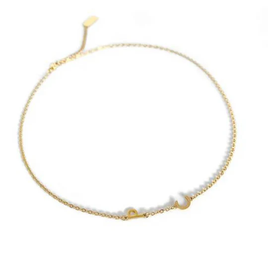 Sideways Initial Necklace