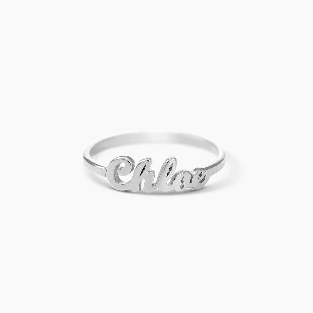 SINGLE NAME RING PLATED