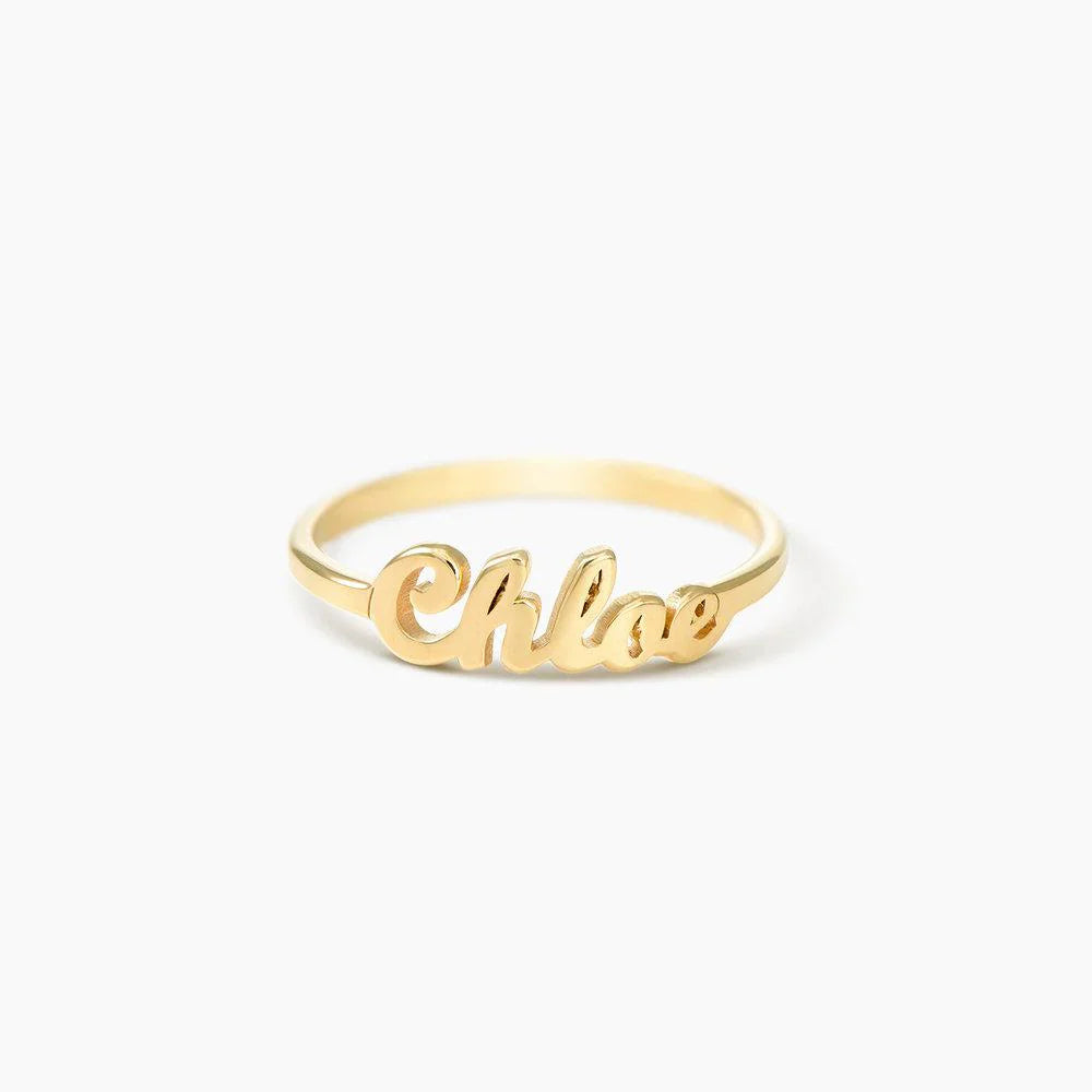 SINGLE NAME RING PLATED