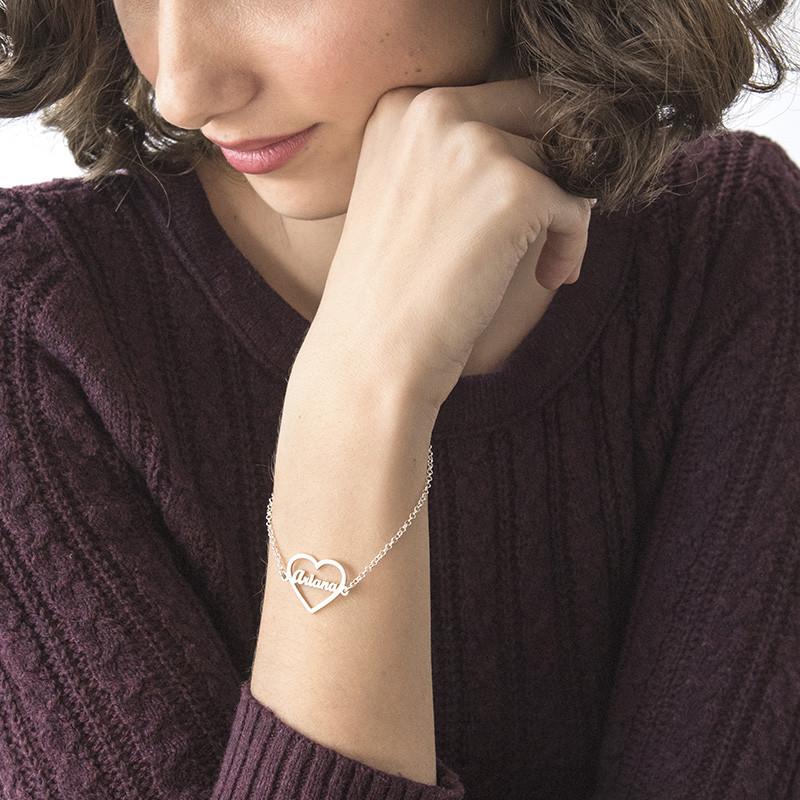 HEART NAME BRACELET SILVER PLATED